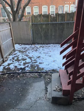 a view of a terrace with a bench