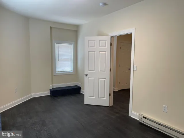 an empty room with closet