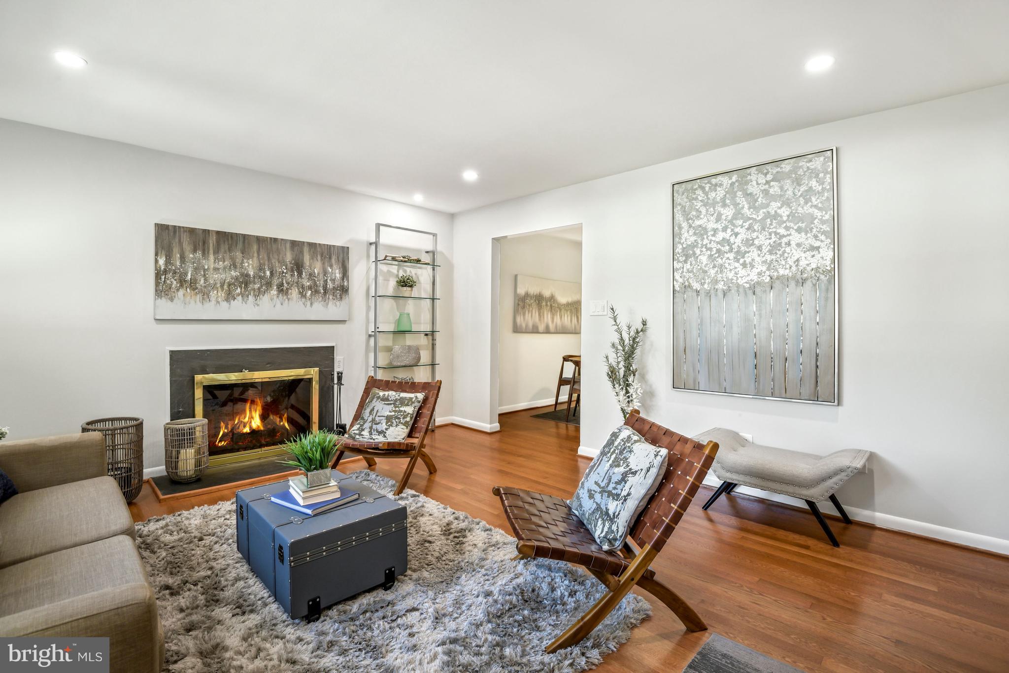 Cozy fireplace perfect for Christmas