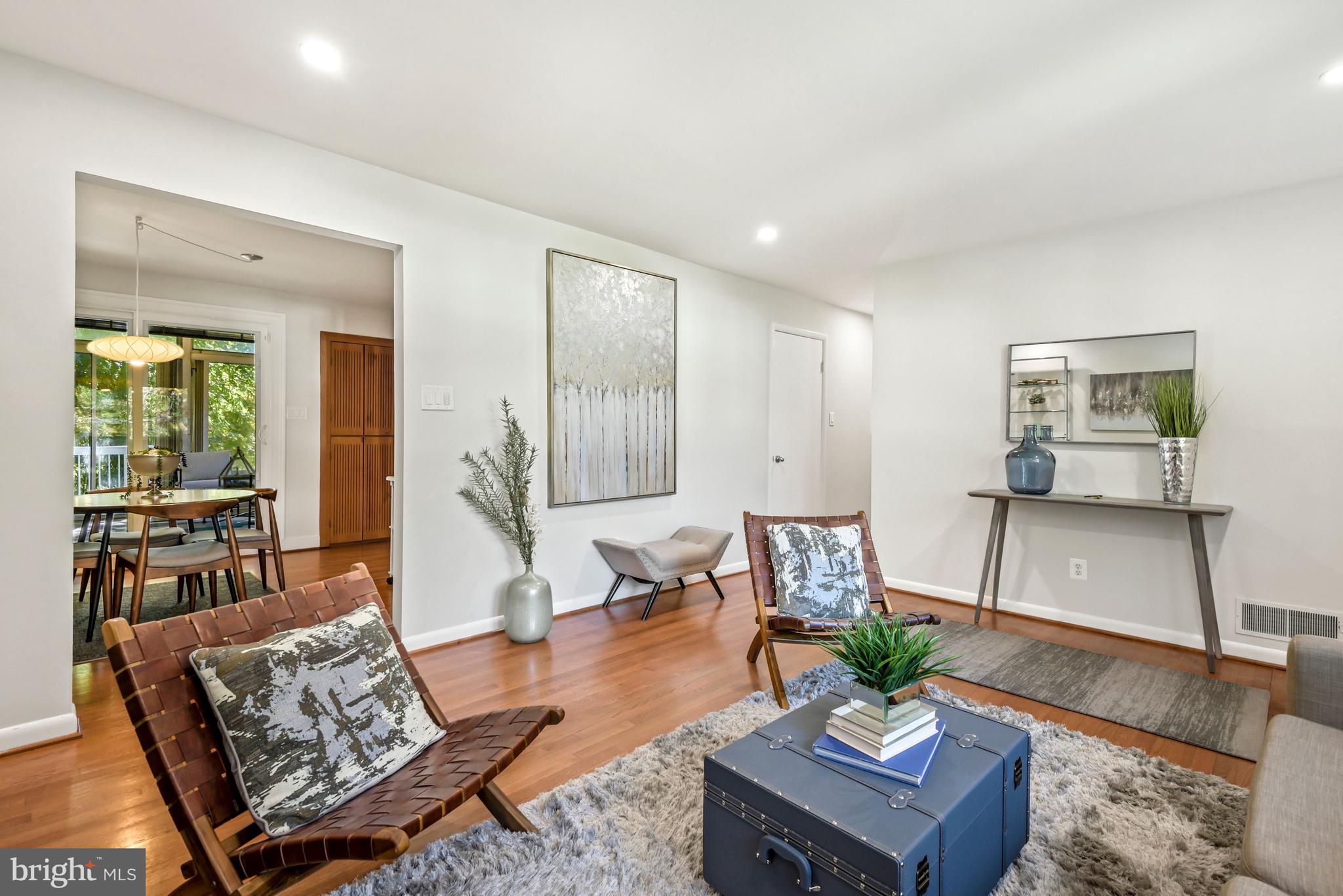 Open floor plan leads to dining room
