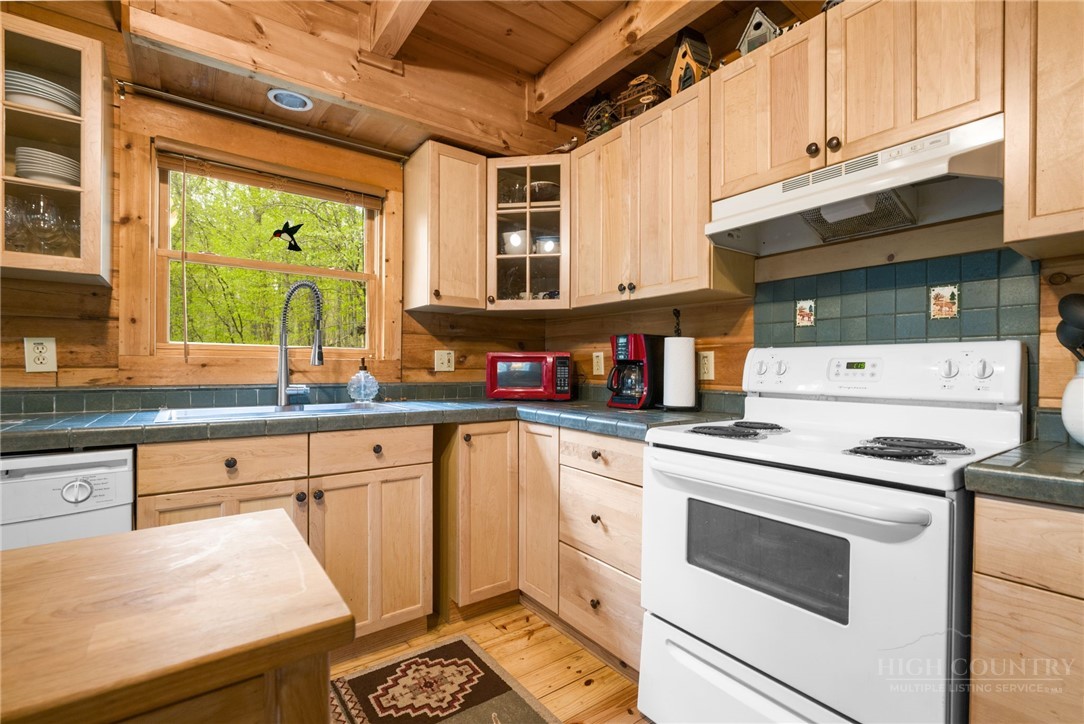 259 Greenbriar Road Beech Mountain, NC 28604 - Photo 9 of 41 a kitchen with stainless steel appliances granite countertop a stove and a sink