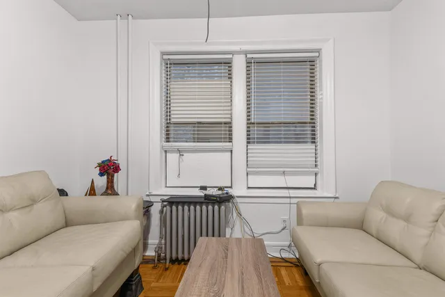 a living room with a couch and a table