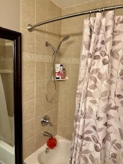 a bathroom with a shower