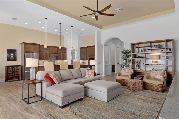 a living room with furniture