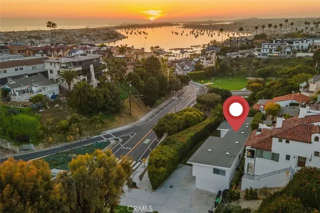 a view of a lake with a city