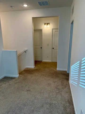 an empty room with closet