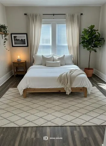 a view of a yard with large trees