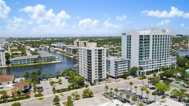 a view of a city with tall buildings