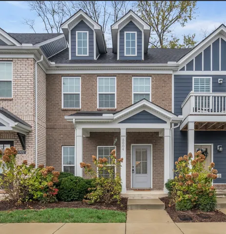 front view of a brick house