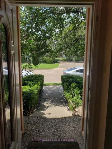 a view of a back yard from a window