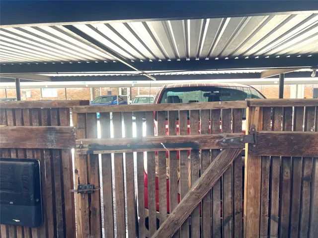 a car is parked in a garage