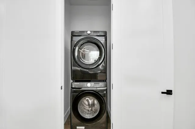 a view of washer and dryer in a utility room