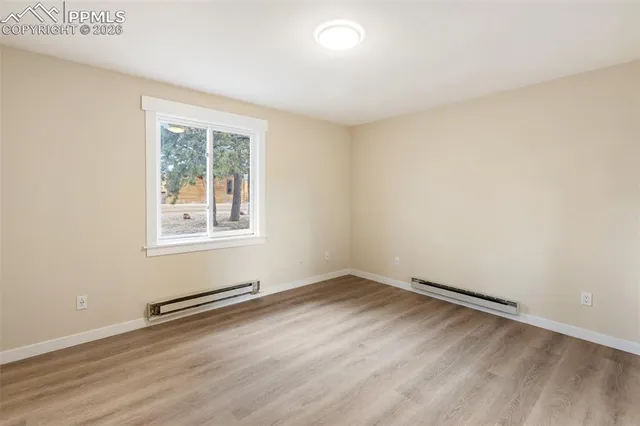 an empty room with a window