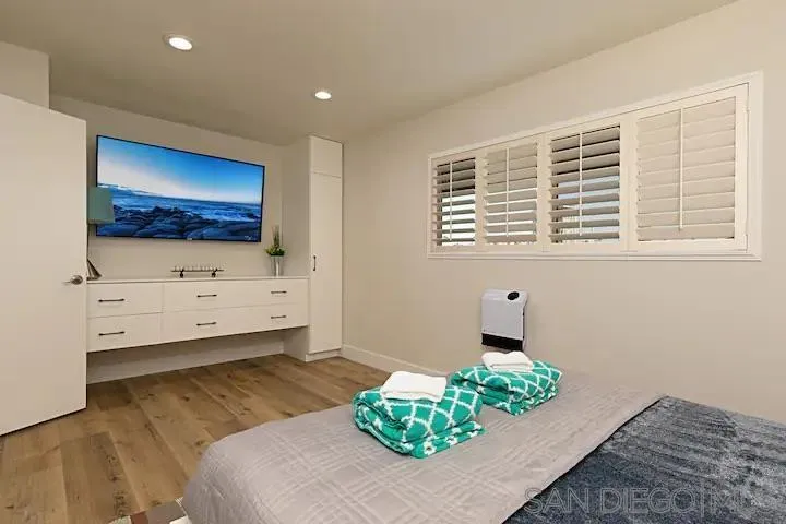 1202 North Pacific Street, Unit 106B Oceanside, CA 92054 - Photo 6 of 17 a living room with a couch and a flat screen tv