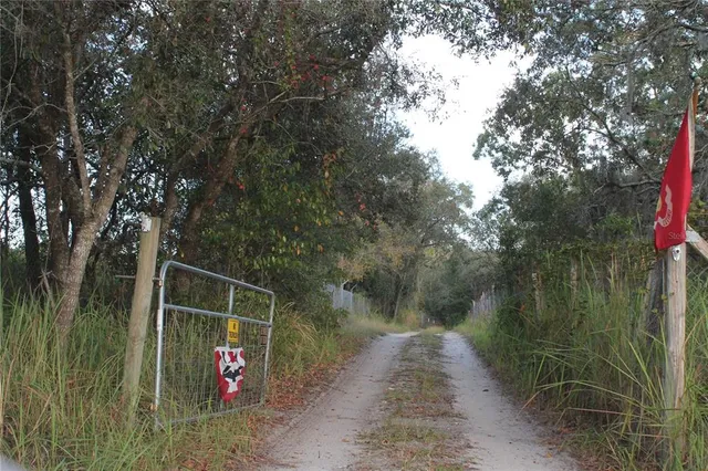 a view of a pathway with a wrought fence
