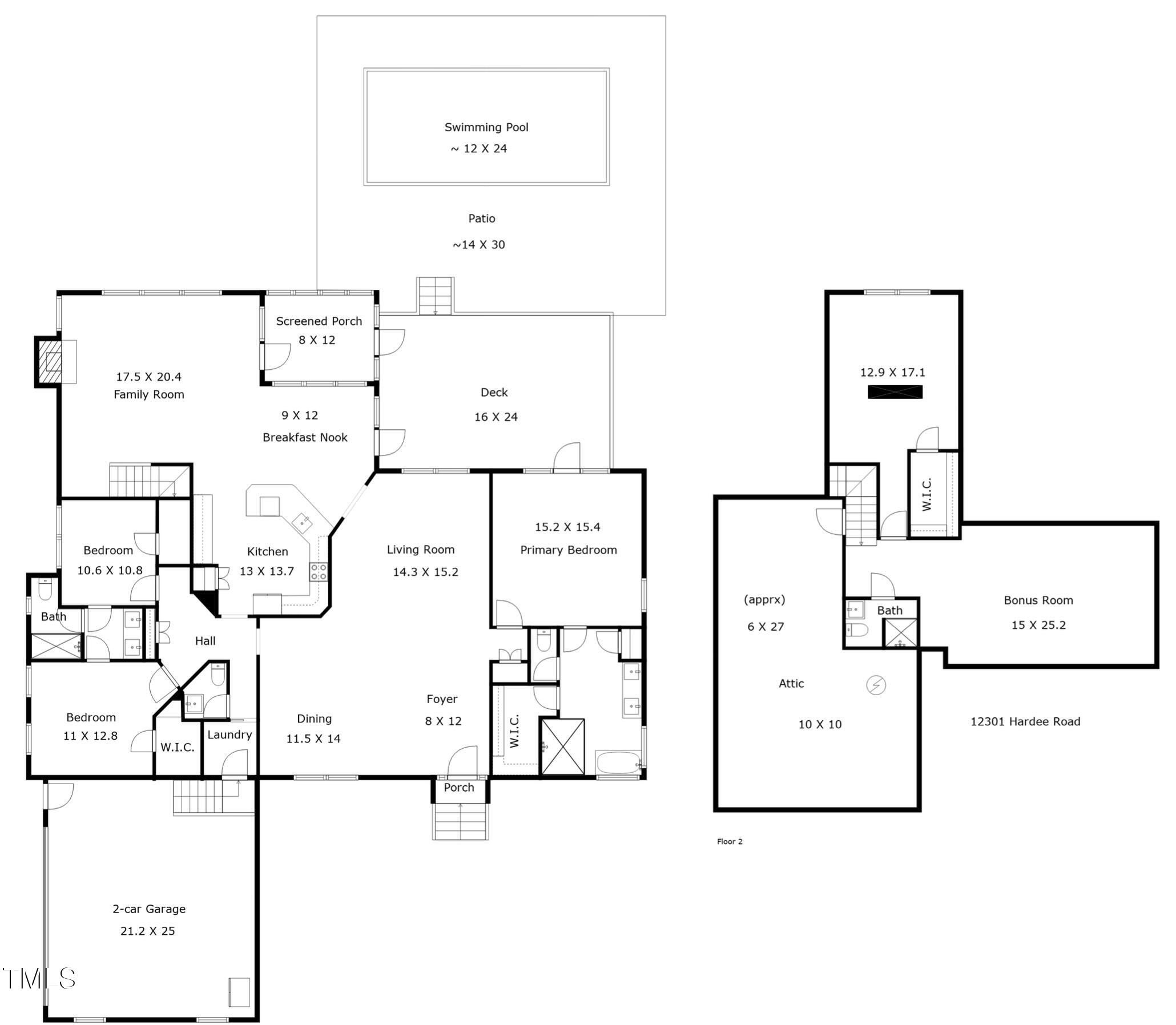12301 Hardee Road Raleigh, NC 27614 - Photo 35 of 35 Official Hardee Floorplan
