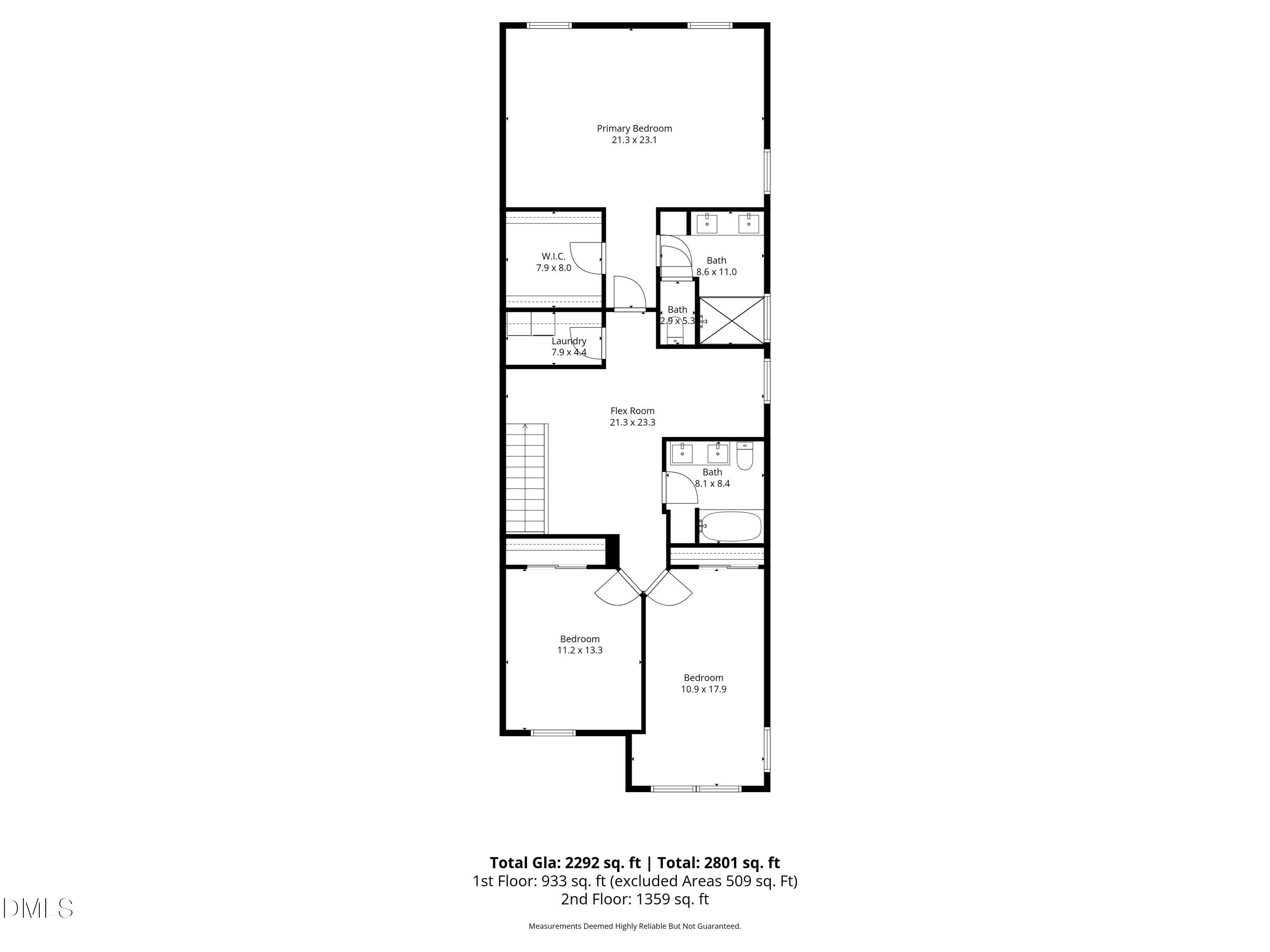 5500 Nur Lane Raleigh, NC 27606 - Photo 34 of 36 2nd_floor_5500_nur_lane_raleigh_with_dim