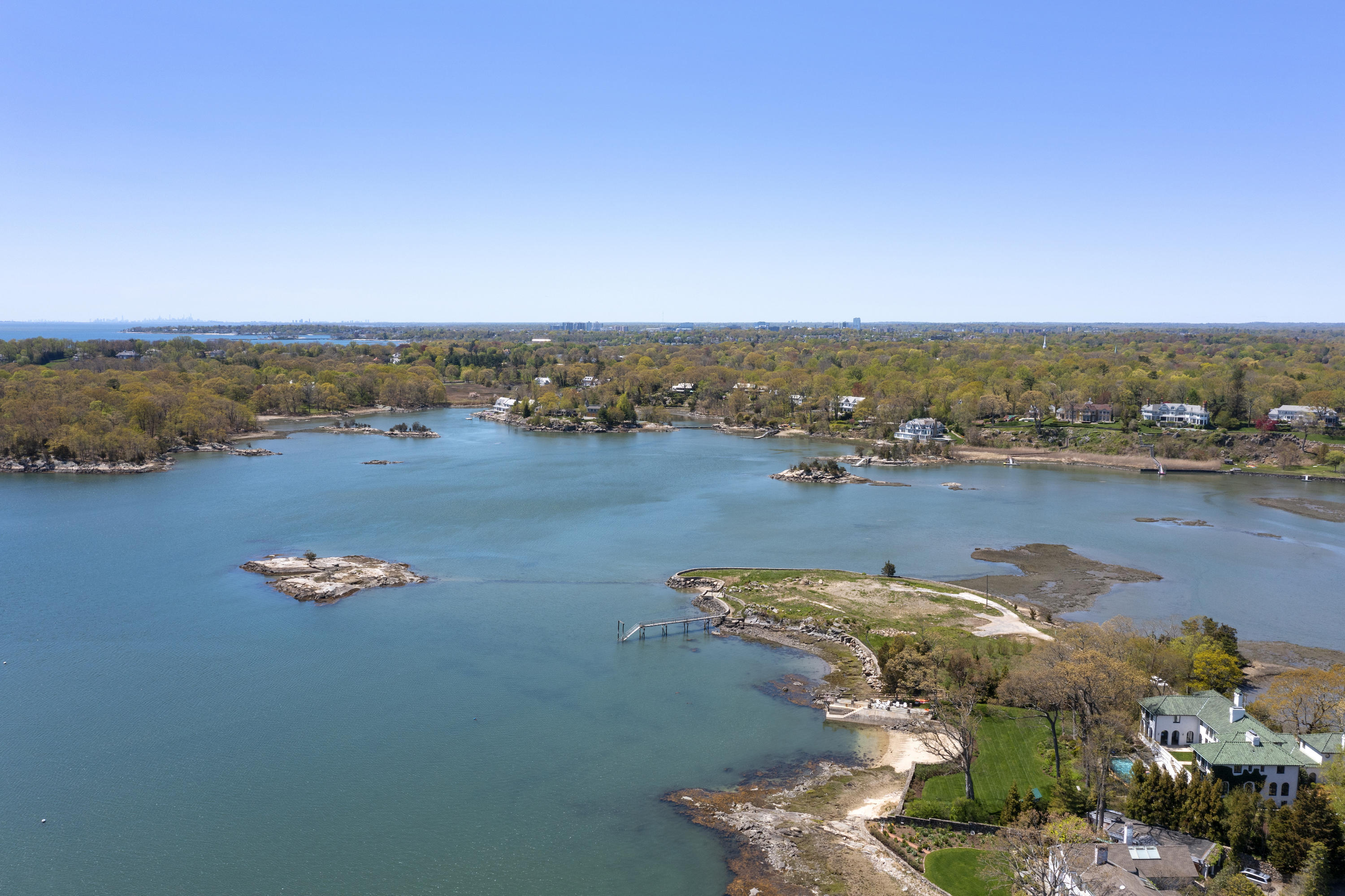 122 Delafield Island Road Darien, CT 06820 - Photo 8 of 34 an aerial view of ocean and residential houses with outdoor space