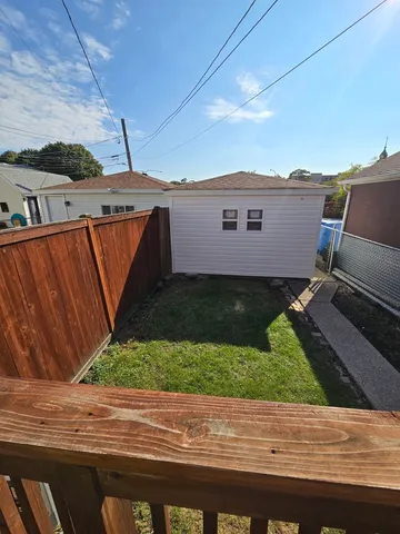 a view of a terrace with a garden