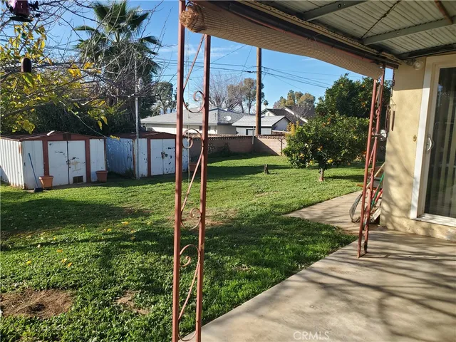 a view of a backyard with a garden
