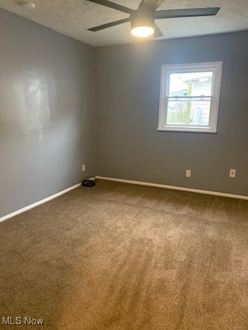 284 Altamont Road Vermilion, OH 44089 - Photo 25 of 39 Unfurnished room with a ceiling fan, baseboards, carpet floors, and a textured ceiling