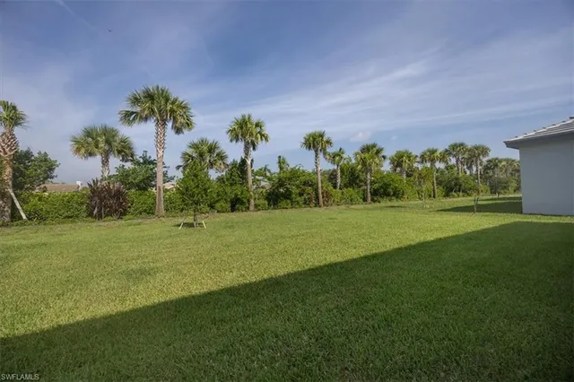 a view of a golf course with a garden