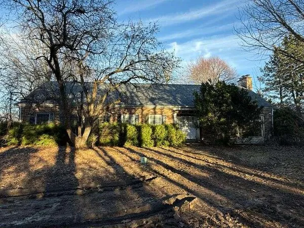 a view of a yard with an trees