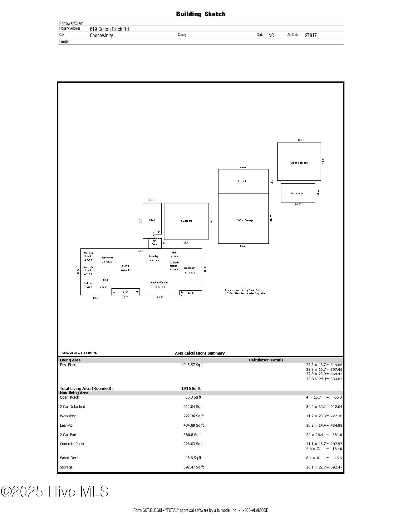 619 Cotton Patch Road Chocowinity, NC 27817 - Photo 26 of 27 Sketch