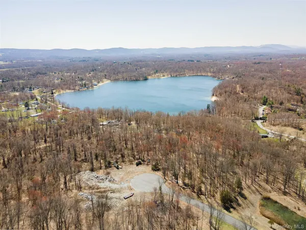 a view of lake and mountain
