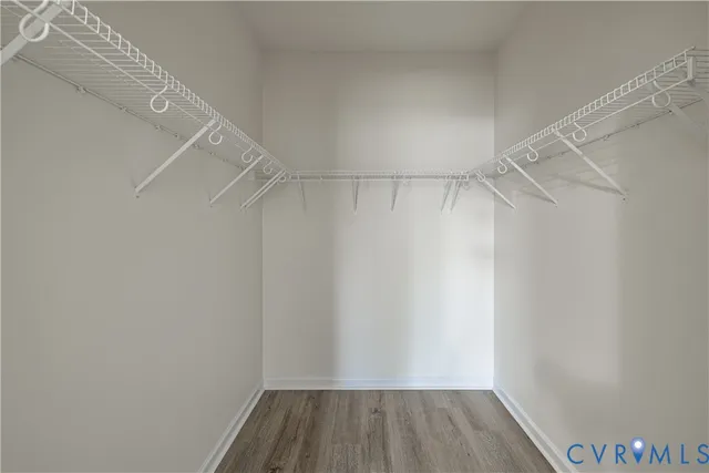 a view of a room with racks on the wall