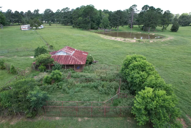 a view of a lake with a yard