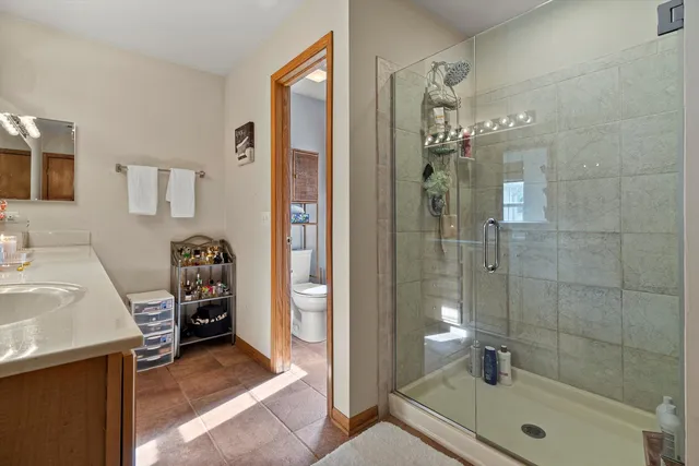 a bathroom with a shower