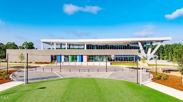 a view of swimming pool from a yard