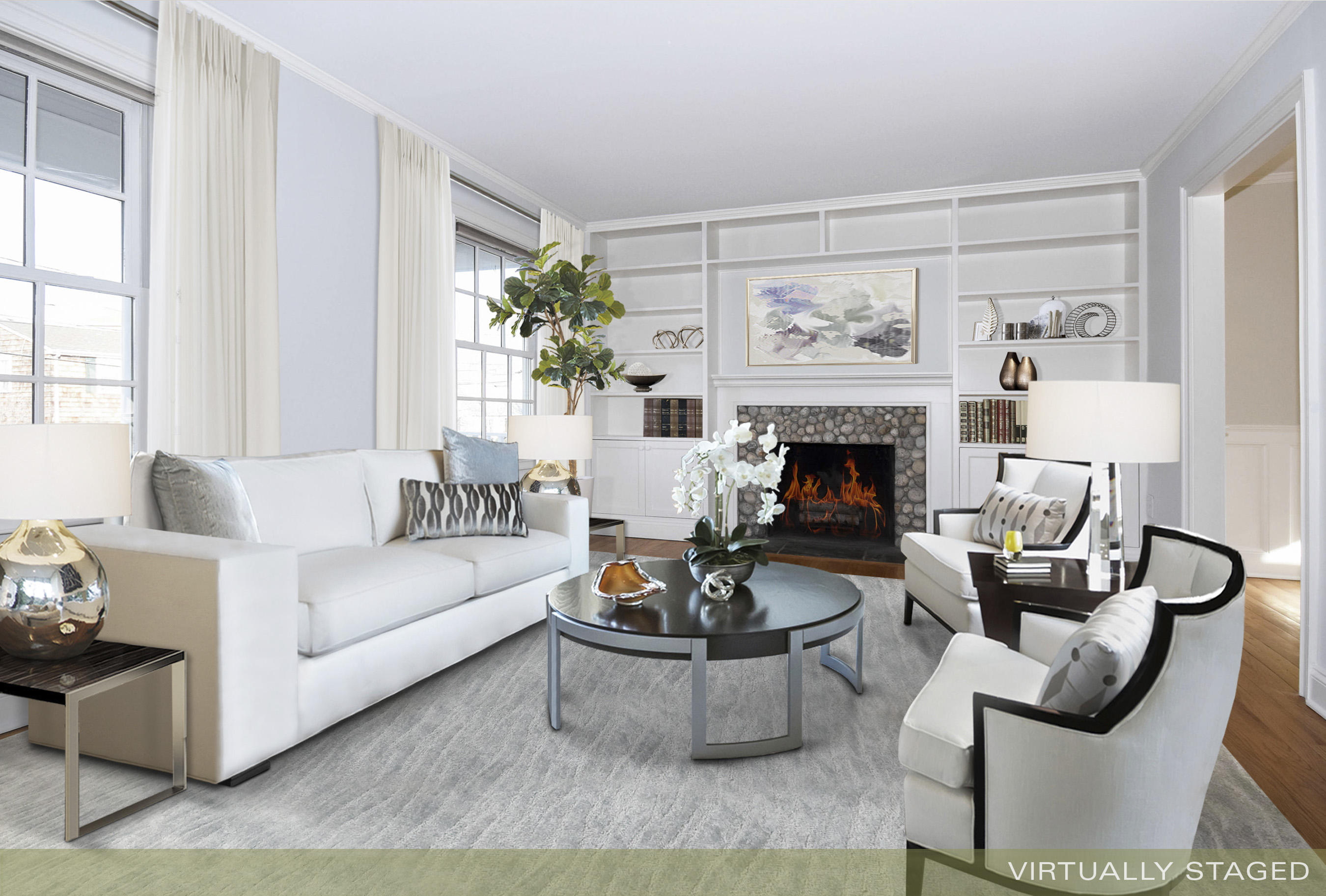 22 Meridian Road Rowayton, CT 06853 - Photo 7 of 25 a living room with furniture a fireplace and window