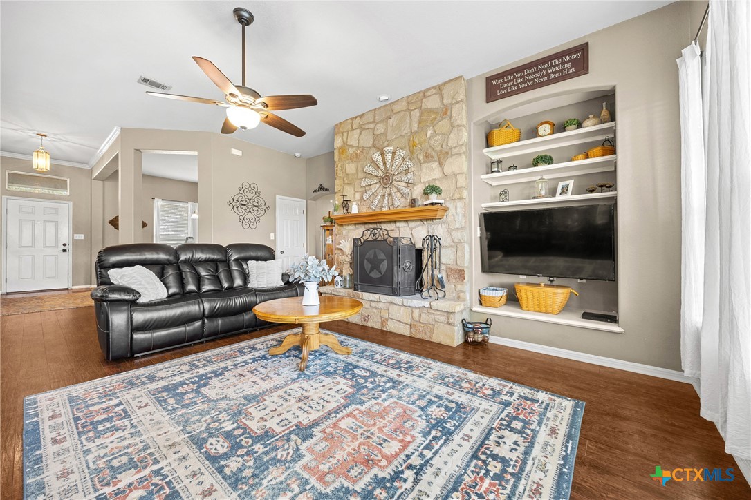 350 Lehne Road Bertram, TX 78605 - Photo 11 of 33 a living room with furniture and a flat screen tv