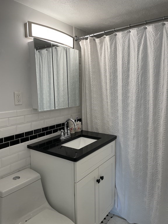 32 Whitman Road, Unit 12 Waltham, MA 02453 - Photo 18 of 19 a bathroom with a granite countertop sink and a mirror
