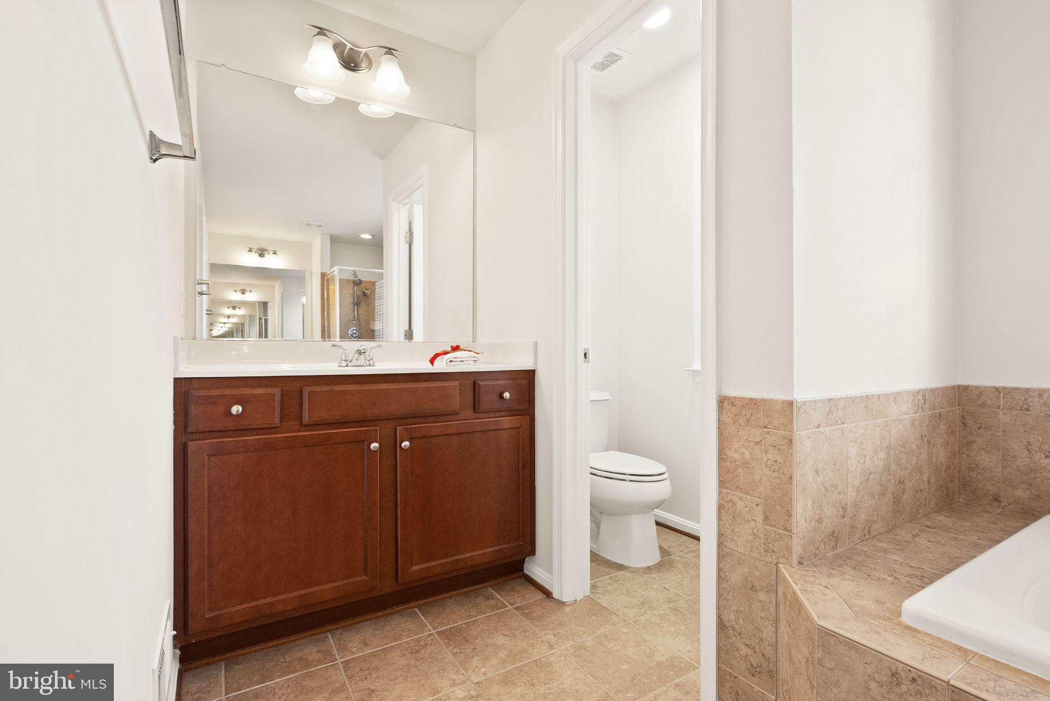7722 Yalta Way Gainesville, VA 20155 - Photo 41 of 75 a bathroom with a toilet a sink and mirror