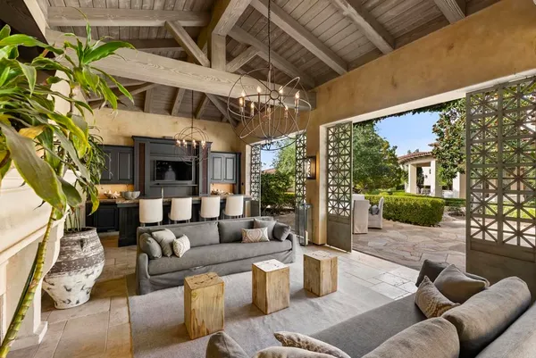 a outdoor living space with patio furniture