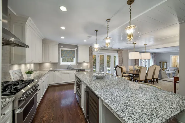a kitchen with lots of counter space