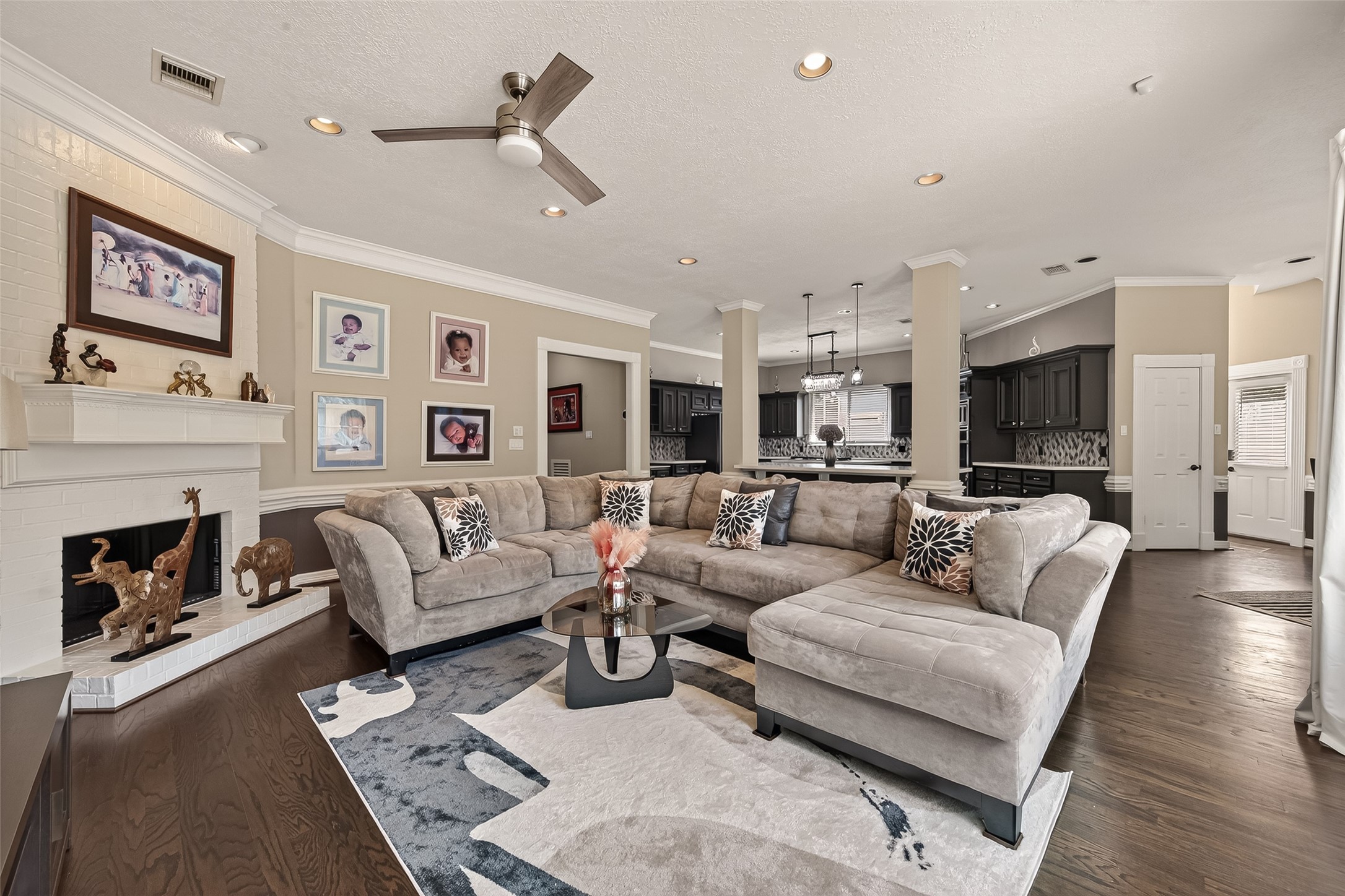17107 Wunder Hill Drive Spring, TX 77379 - Photo 10 of 48 Family room opens to the kitchen and breakfast area for easy entertaining.