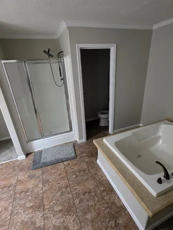 a bathroom with a tub