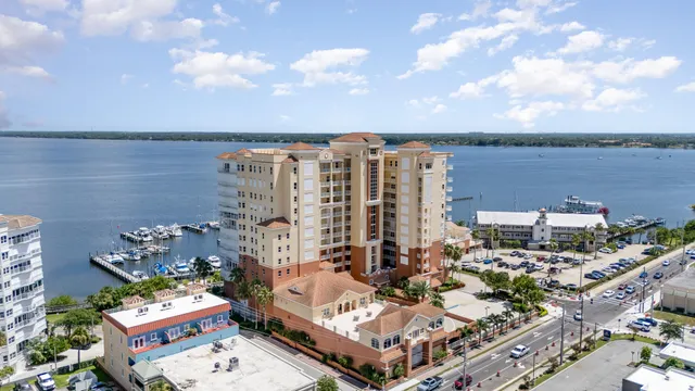 a view of a city with tall buildings