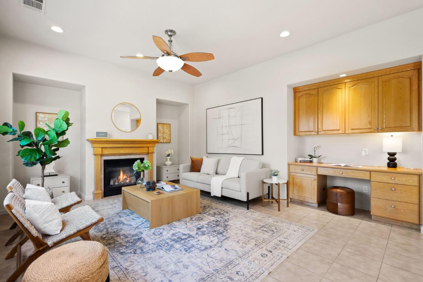 4863 Greencastle Way Antioch, CA 94531 - Photo 15 of 52 a living room with furniture a fireplace and a flat screen tv