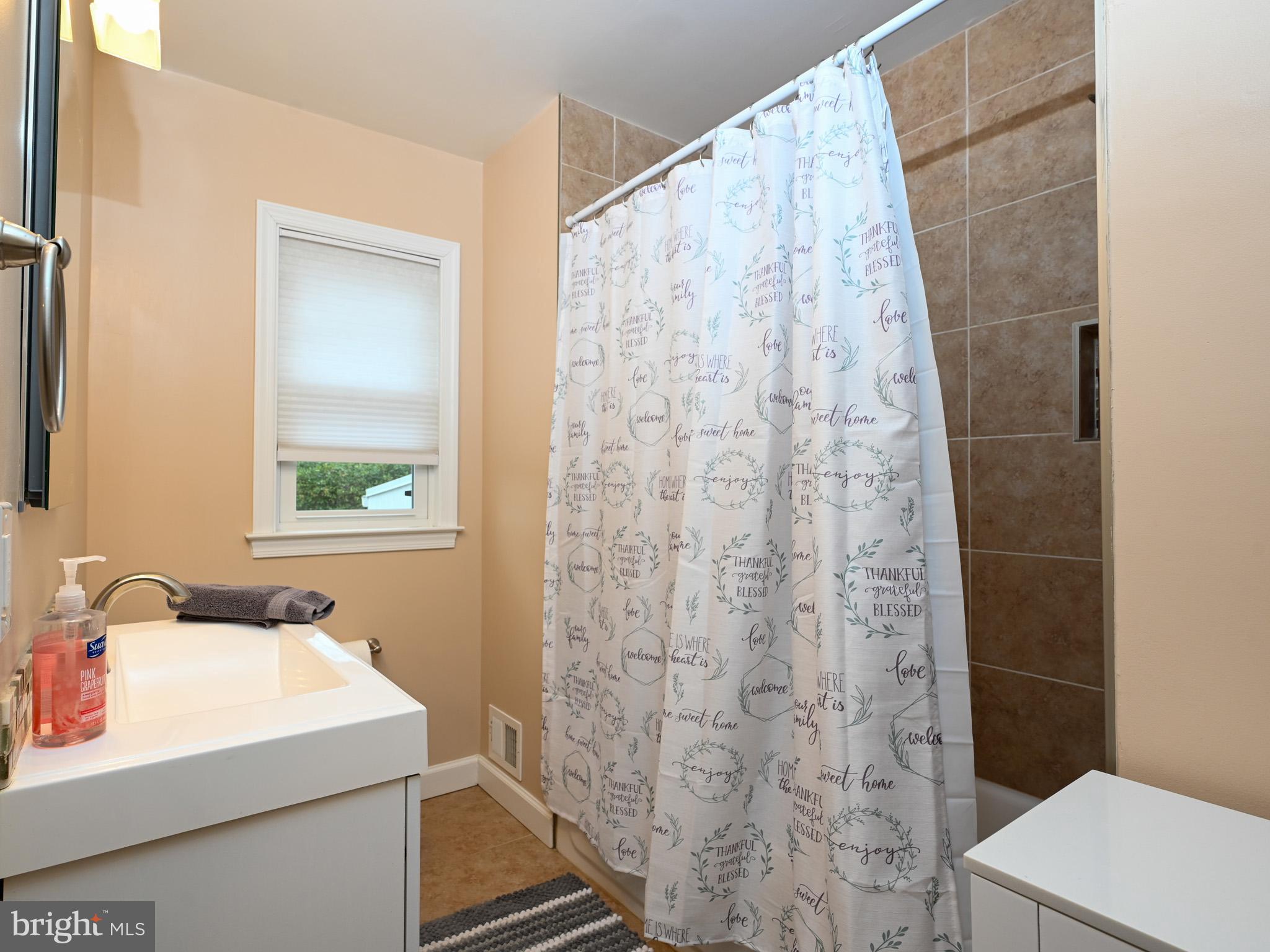 7951 Jansen Drive Springfield, VA 22152 - Photo 19 of 36 a bathroom with a sink a toilet and shower curtain