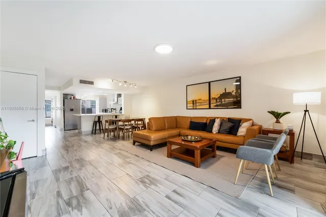 a view of a hallway with a white door