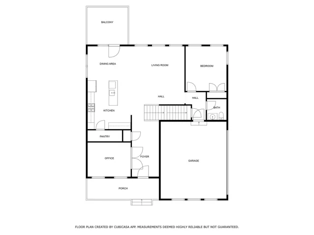 a picture of a bench in front of door