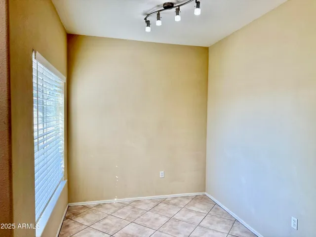 a view of a room with a door