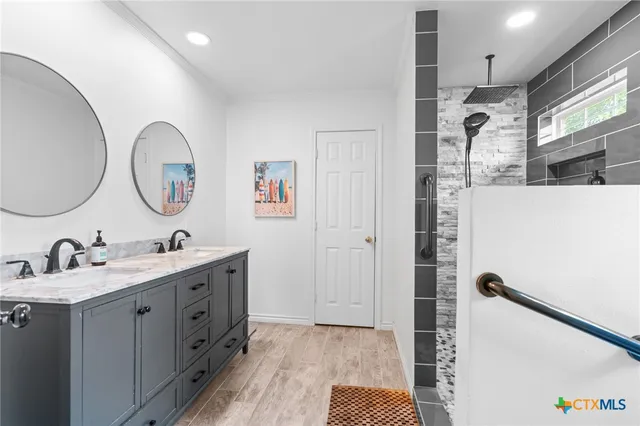 a bathroom with a shower