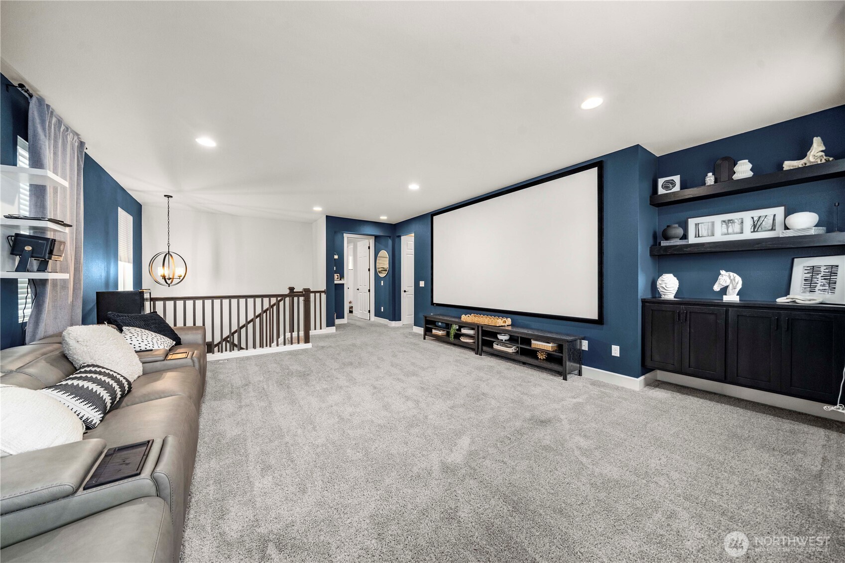 6209 Marymere Rd Port Orchard Southwest Port Orchard, WA 98367 - Photo 19 of 34 a view of a projector room with workspace and windows