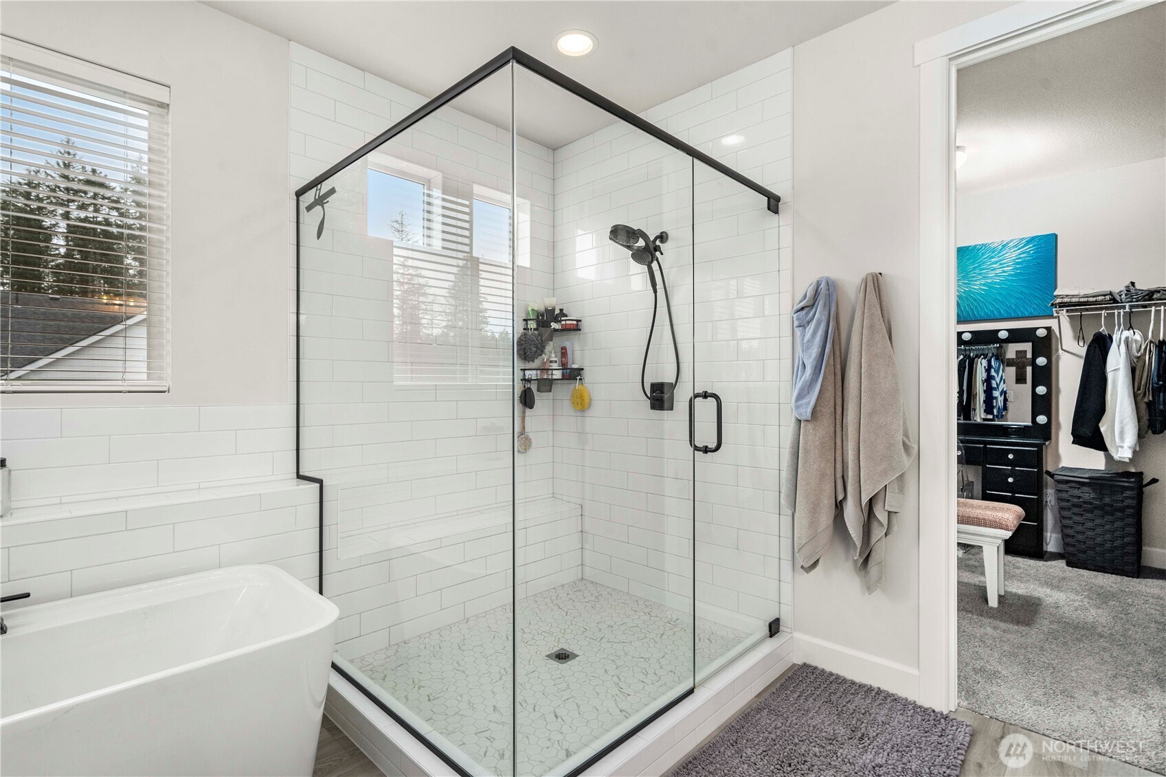 6209 Marymere Rd Port Orchard Southwest Port Orchard, WA 98367 - Photo 23 of 34 a bathroom with a bathtub and a shower